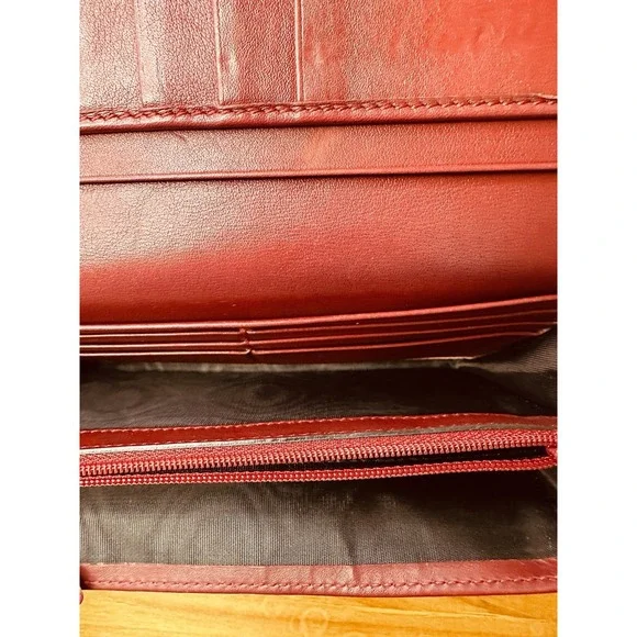 Auth Gucci Wallet Micro Guccissima Continental Flap Leather Wallet 449396 Red - Picture 10 of 16